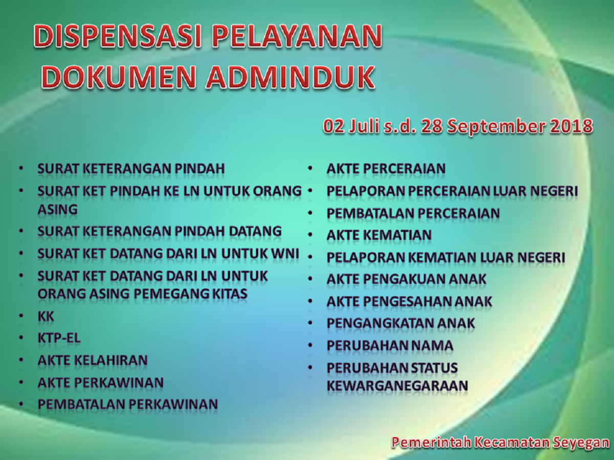 Dispensasi Administrasi Kependudukan