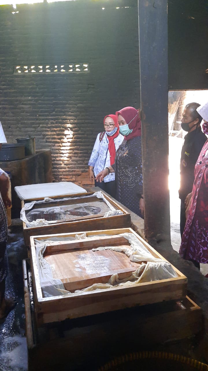 Sambang IKM, Ketua Dekranasda Kunjungi Sentra Industri Tahu Krapyak, Desa Margoagung, Seyegan